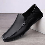 Genuine Leather Men Shoes Casual Luxury Formal Mens Loafers Moccasins Italian Breathable Slip on Male Boat Shoes Plus Size 46 47