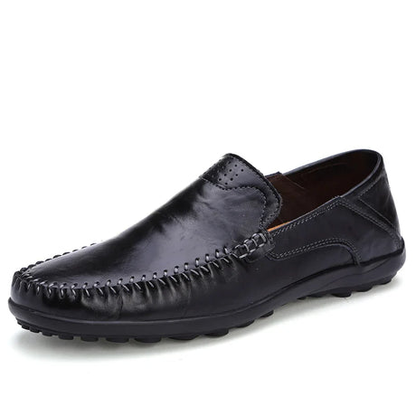 Genuine Leather Men Shoes Casual Luxury Formal Mens Loafers Moccasins Italian Breathable Slip on Male Boat Shoes Plus Size 46 47