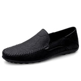 Genuine Leather Men Shoes Casual Luxury Formal Mens Loafers Moccasins Italian Breathable Slip on Male Boat Shoes Plus Size 46 47