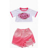 Girls Hip Hop Outfits Crop Tops Pink Cargo Pants Children Solid Shorts Clothes Set Kids Plaid Skirt Street Dance Jazz Costumes