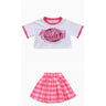 Girls Hip Hop Outfits Crop Tops Pink Cargo Pants Children Solid Shorts Clothes Set Kids Plaid Skirt Street Dance Jazz Costumes