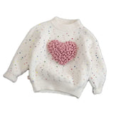 Girls Sweater Autumn Winter Pullover for Kids 2023 Children's Sweatshirts Love Knitting Toddler Shirt Warm Baby Tops