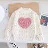 Girls Sweater Autumn Winter Pullover for Kids 2023 Children's Sweatshirts Love Knitting Toddler Shirt Warm Baby Tops