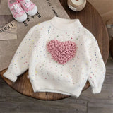 Girls Sweater Autumn Winter Pullover for Kids 2023 Children's Sweatshirts Love Knitting Toddler Shirt Warm Baby Tops