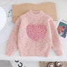 Girls Sweater Autumn Winter Pullover for Kids 2023 Children's Sweatshirts Love Knitting Toddler Shirt Warm Baby Tops