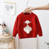 Girls' Sweater Rabbit Fashionable Little Girls' Winter and Autumn Wear Plush Children's Latest Sweater Baby Knit