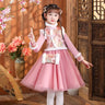 Girls Winter New Thick Qipao Hanfu Fairy Princess Kids Dress Performance Embroidery Chinese New Year Clothing Greeting Vestido