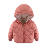 Girls winter cotton jacket fashion all-match thick Keep warm boy fur collar coat Korean version 2-7 years child Quality clothing