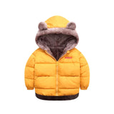 Girls winter cotton jacket fashion all-match thick Keep warm boy fur collar coat Korean version 2-7 years child Quality clothing