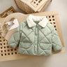 Girls winter cotton jacket fashion all-match thick Keep warm boy fur collar coat Korean version 2-7 years child Quality clothing