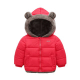 Girls winter cotton jacket fashion all-match thick Keep warm boy fur collar coat Korean version 2-7 years child Quality clothing