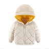 Girls winter cotton jacket fashion all-match thick Keep warm boy fur collar coat Korean version 2-7 years child Quality clothing