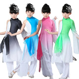 Girls yangko dance new children's clothing costume stage costumes ink classical dance costumes children alone dance fan dance