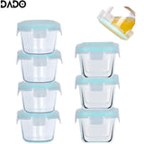 Glass Baby Food Storage Containers Leak-Proof Microwavable Snack Freezer Lock Puree Mini Small Bowl Bullet Jars Set Kit with Lid