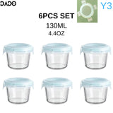 Glass Baby Food Storage Containers Leak-Proof Microwavable Snack Freezer Lock Puree Mini Small Bowl Bullet Jars Set Kit with Lid