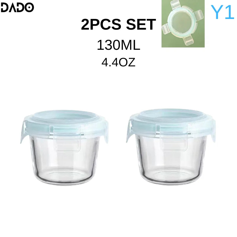 Glass Baby Food Storage Containers Leak-Proof Microwavable Snack Freezer Lock Puree Mini Small Bowl Bullet Jars Set Kit with Lid