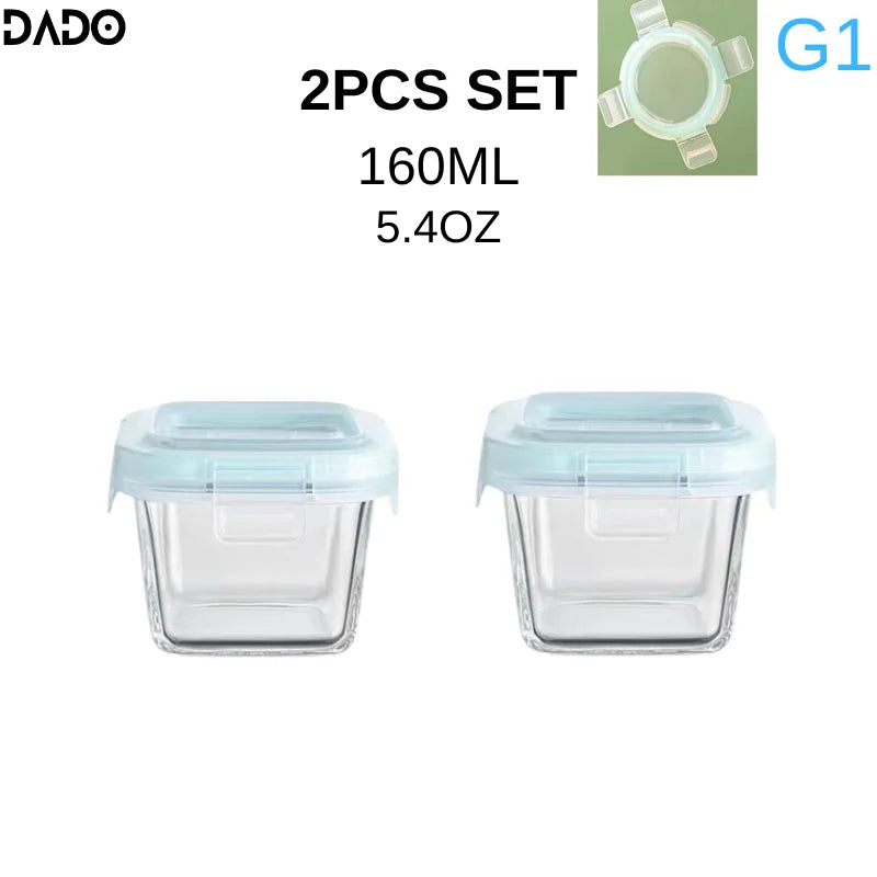 Glass Baby Food Storage Containers Leak-Proof Microwavable Snack Freezer Lock Puree Mini Small Bowl Bullet Jars Set Kit with Lid