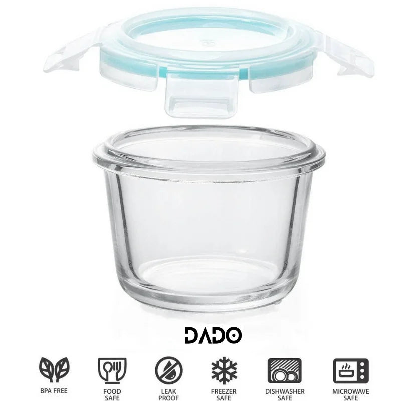 Glass Baby Food Storage Containers Leak-Proof Microwavable Snack Freezer Lock Puree Mini Small Bowl Bullet Jars Set Kit with Lid