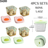 Glass Baby Food Storage Containers Leak-Proof Microwavable Snack Freezer Lock Puree Mini Small Bowl Bullet Jars Set Kit with Lid