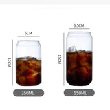 Glass Cup Bamboo Lid Bubble Tea Transparent Cold Drinking Coffee Mug Wine Milk Tea Cup Glass Straw Drinkware Durable 4/6pcs