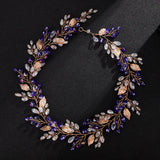 Gold Alloy Crystal Bead Flower Headband Hair Accessories Tiaras Bridal Headwear Wedding Hair Jewelry Party Prom Headpiece