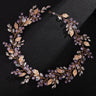 Gold Alloy Crystal Bead Flower Headband Hair Accessories Tiaras Bridal Headwear Wedding Hair Jewelry Party Prom Headpiece