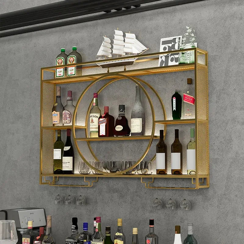 Gold Storage Wine Racks Whisky Holder Modern Display Large Wine Rack Industrial Wall Liquor Store Stojak Na Wino Household Items