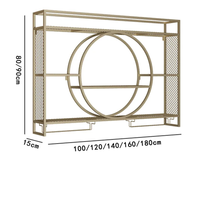 Gold Wine Cabinet European Shelf Decorative Liquor Beverage Display Indoor Whiskey Wine Rack Kitchen Mobiletto Bar Furniture