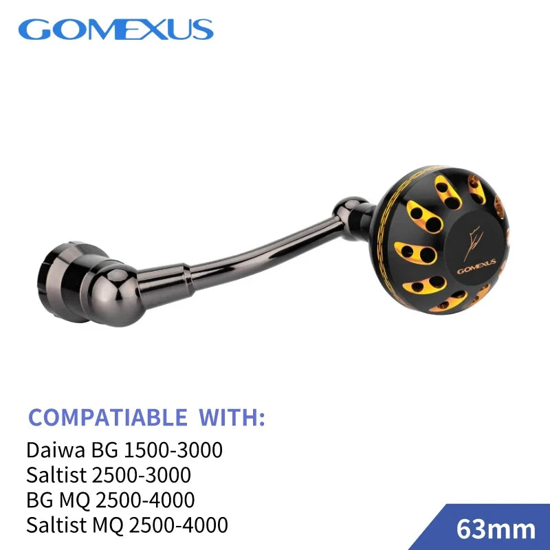 Gomexus Power Handle For Daiwa BG MQ Saltist 1500-8000 Spinning Handle 65mm Fishing Reels