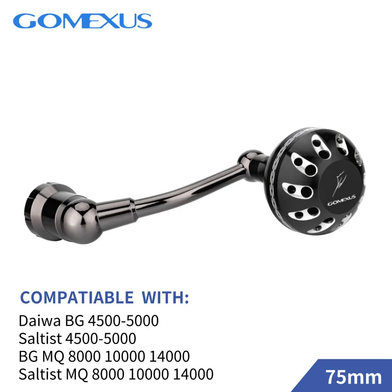 Gomexus Power Handle For Daiwa BG MQ Saltist 1500-8000 Spinning Handle 65mm Fishing Reels