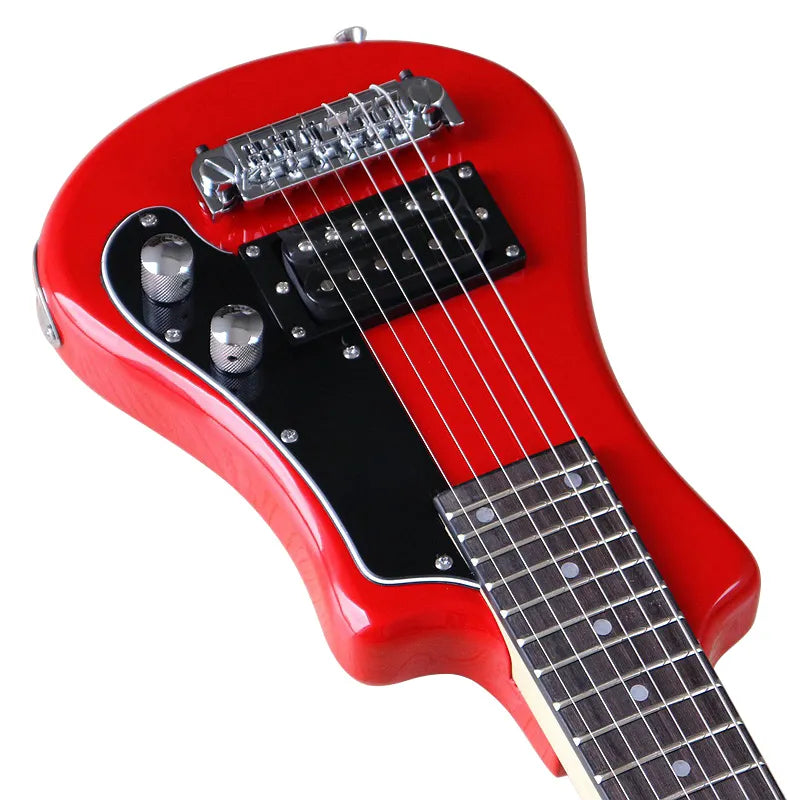 Good Quality Mini Electric Guitar Travel Guitar 34 Inch Basswood Body 6 Strings Wood Guitar High Gloss Red Blue Black Free Bag