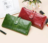 Green Red Clutch Bag Fashion Genuine Leather Women Wallet Female Long Wallets With Card Holder Zipper Coin Purse For iPhone 8