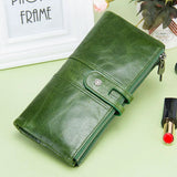 Green Red Clutch Bag Fashion Genuine Leather Women Wallet Female Long Wallets With Card Holder Zipper Coin Purse For iPhone 8