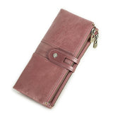 Green Red Clutch Bag Fashion Genuine Leather Women Wallet Female Long Wallets With Card Holder Zipper Coin Purse For iPhone 8