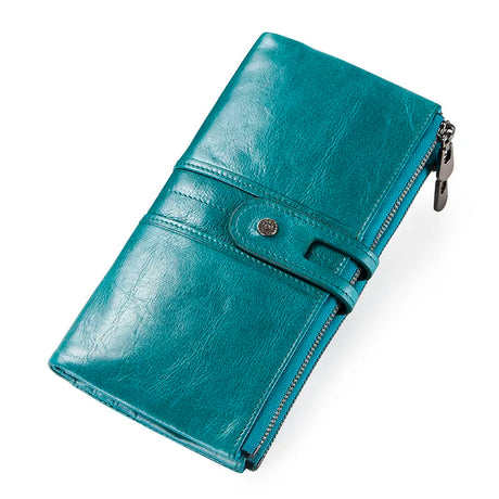 Green Red Clutch Bag Fashion Genuine Leather Women Wallet Female Long Wallets With Card Holder Zipper Coin Purse For iPhone 8