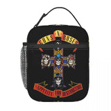 Guns N Roses Logo Insulated Lunch Bags Large Meal Container Thermal Bag Tote Lunch Box School Outdoor Food Handbags