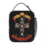 Guns N Roses Logo Insulated Lunch Bags Large Meal Container Thermal Bag Tote Lunch Box School Outdoor Food Handbags