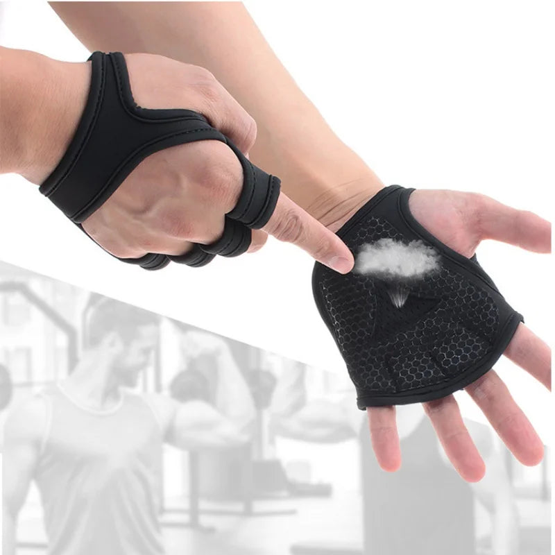 Gym Fitness Gloves Hand Protector Men Women Bodybuilding Workout Power Weight Lifting Training Gloves Dumbbell Grips Pads