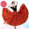 Gypsy Woman Spanish Flamenco Skirt Polyester Satin Smooth Big Swing Carnival Party Ballroom Belly Dance Costumes Dress