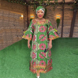 H&D New African Clothes For Women Traditional Embroidery Dresses Bazin Women High quality Party Wedding occasion 2024