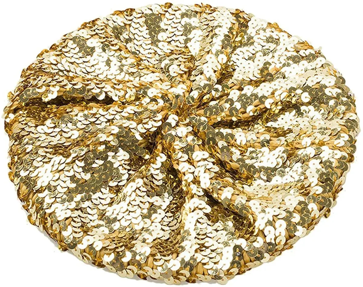 Women's Fashion Fun Sparkle Sequins Shimmer Stretch Beret Beanie Hat