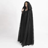 Court vintage lace hooded coat Hallowee dress punk Long cloaked women medieval skirt women european clothing Wizard cloak cape