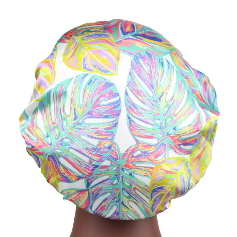 Wide Dome Satin Bonnet For Women Silky Head Wrap Bonnet Sleep Nightcap Satin Cheveux Nuit Hair-Waving Cap Girls Hair Accessories