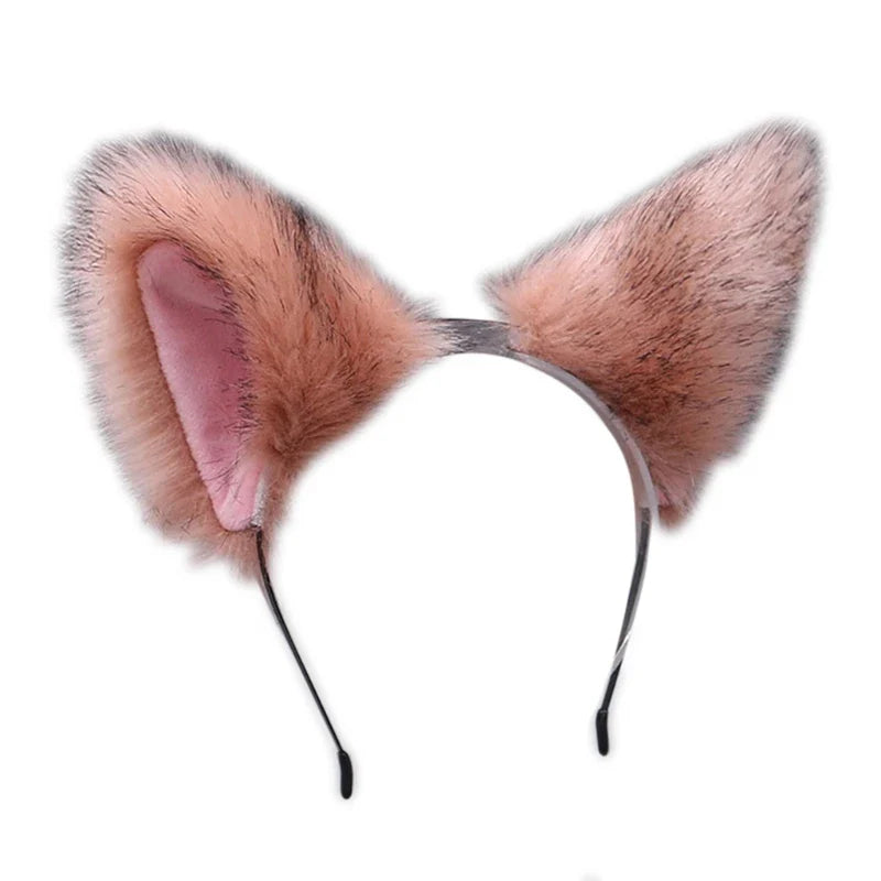 Women Anime Furry Animal Kitty Cat Ears Headband Kawaii Lolita Maid Hair Hoop Halloween Cosplay Party Fancy Headwear