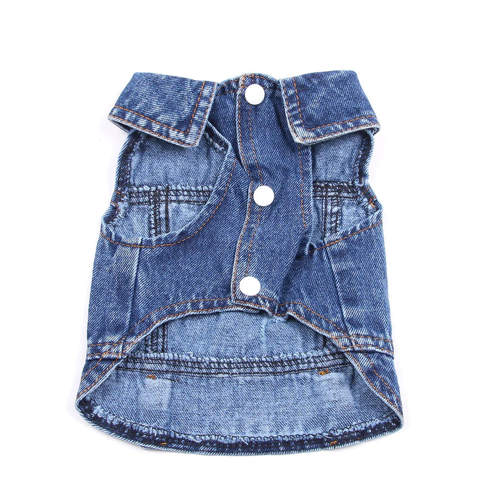 Pet Dog Jeans Jacket Denim Coats Holes Design Cat Puppy Vest Spring/Summer Apparel 3 Colors