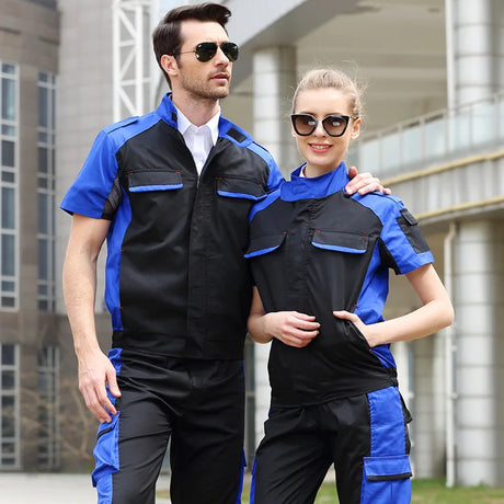 Work Clothing Set Workwear Men Worker Coveralls Workmen Uniforms Car Repairmen Workshop Fashion Work Suit Mechanical Jacket Pant