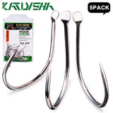 KATYUSHA 50Pcs Jigging Fishing Hooks Size 1/0-2/0-3/0-4/0-5/0# Slow Pitch Flat Fishhooks High Carbon Steel Single Hooks Barbed