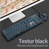 Three-piece Set Punk Gaming Keyboard and Mouse Earphone Set Luminous Keyboards 3200 DPI Mice Headset Combos Computer Accessories