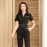 Esthetic Uniform Summer Short Sleeve Beauty Salon Suit Women's Spa Beautician Clothing Hotel Massage Workwear Korean Overalls