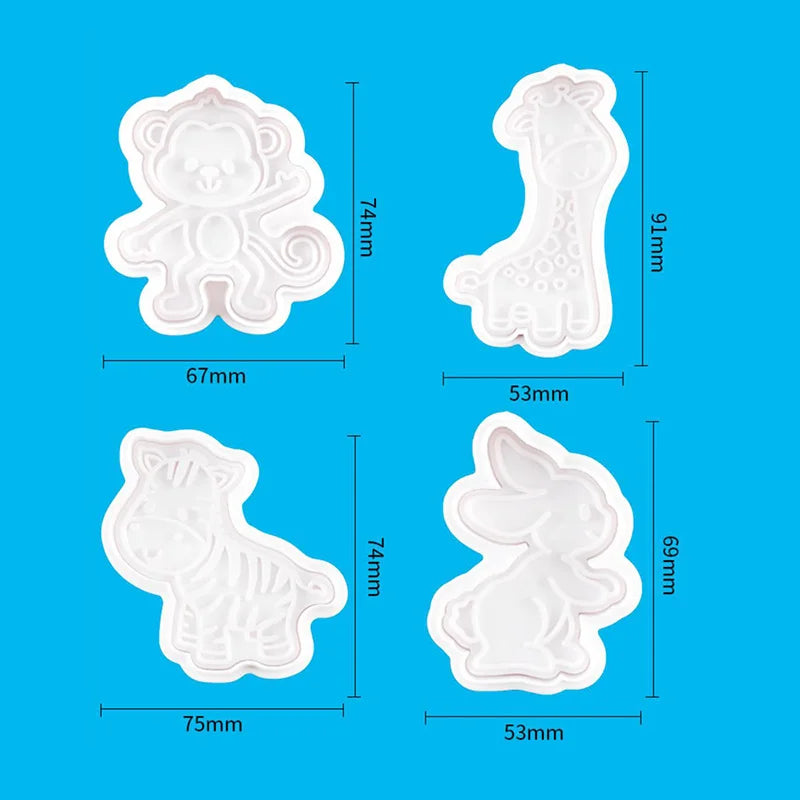 4pcs Creativity Slimes Play Dough Bear Elephant Lion Cutters Tools Accessories Mould Modeling Clay Sets Educational toy Children